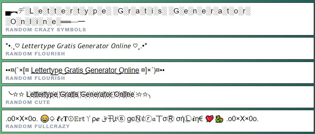 random lettertypes gratis online